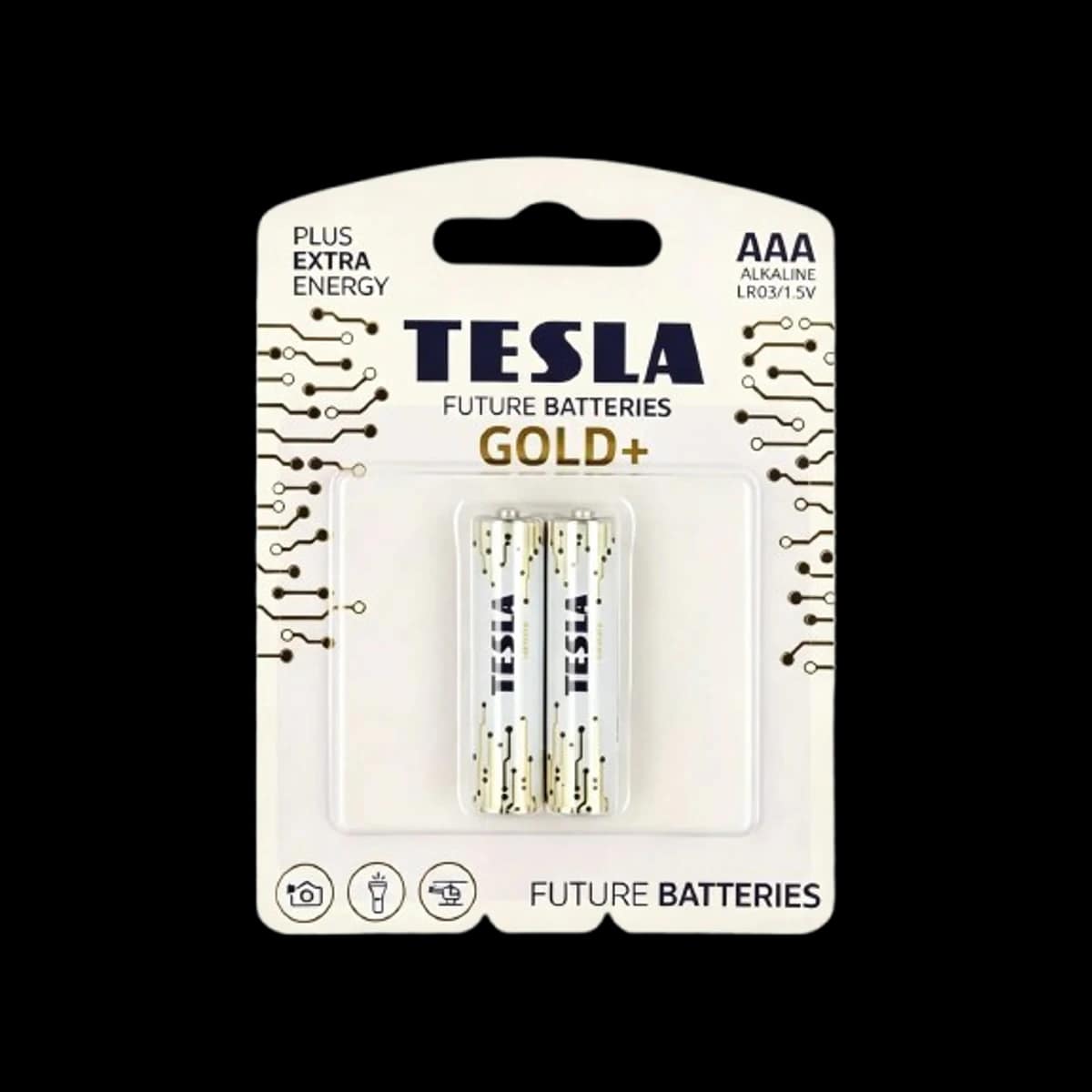 Батарейки алкалиновые Tesla Gold+ AAA 2 шт.
