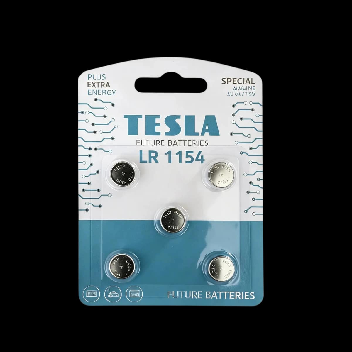 Батарейки алкалиновые дисковые Tesla LR44 (LR1154 / V13GA / 1,5V), 5 шт.