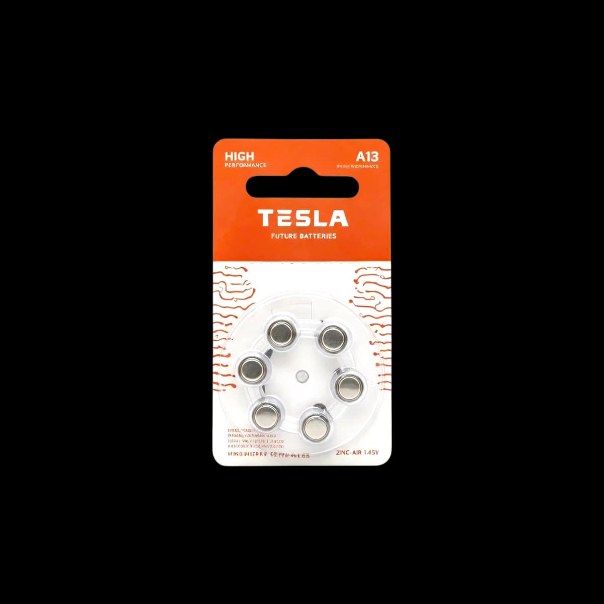 Батарейки воздушно-цинковые для слуховых аппаратов Tesla Hearing Aid A13 (PR48 / 1,45V), 6 шт.