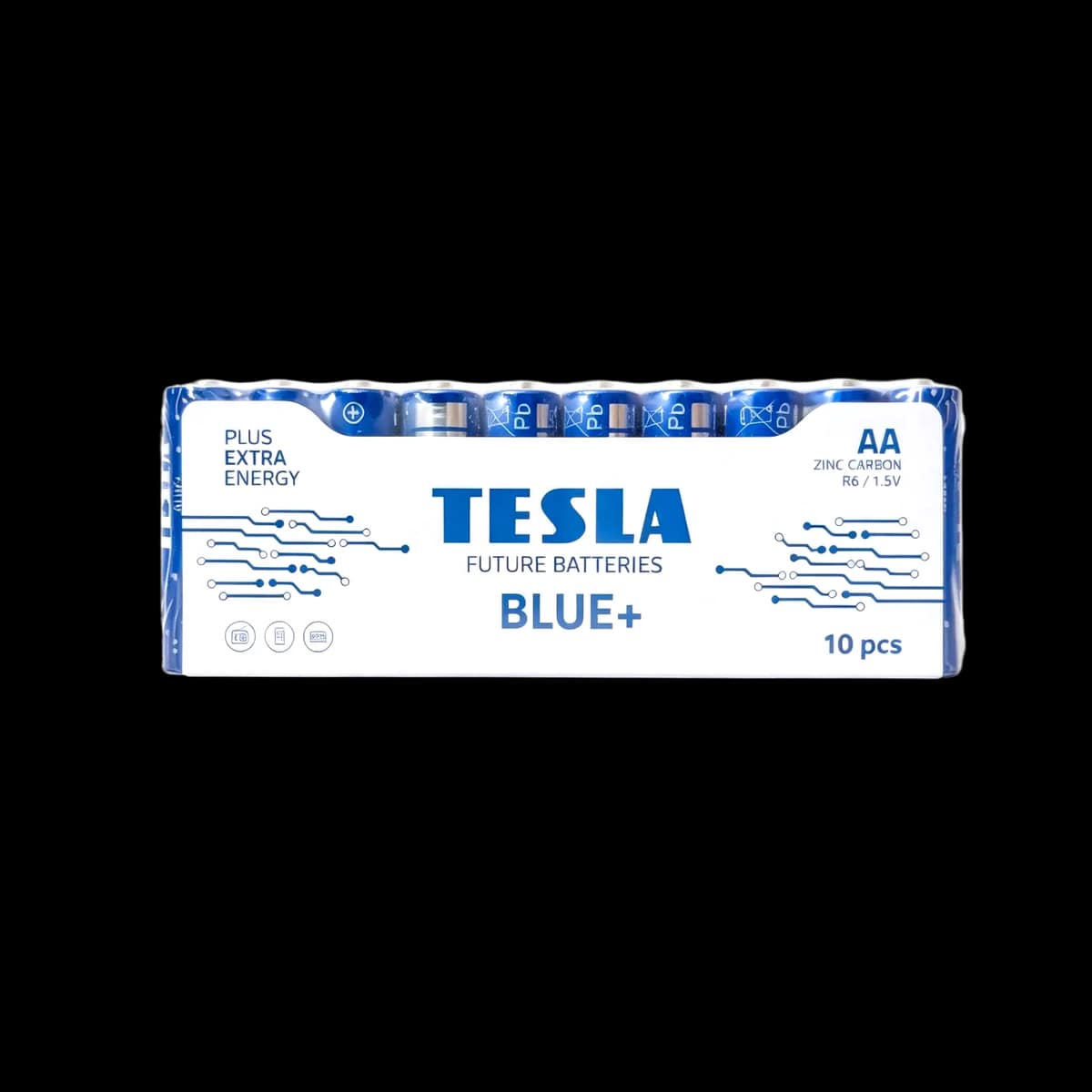 Батарейки солевые Tesla Blue+ AA (R6 / 1,5V), 10 шт. пленка