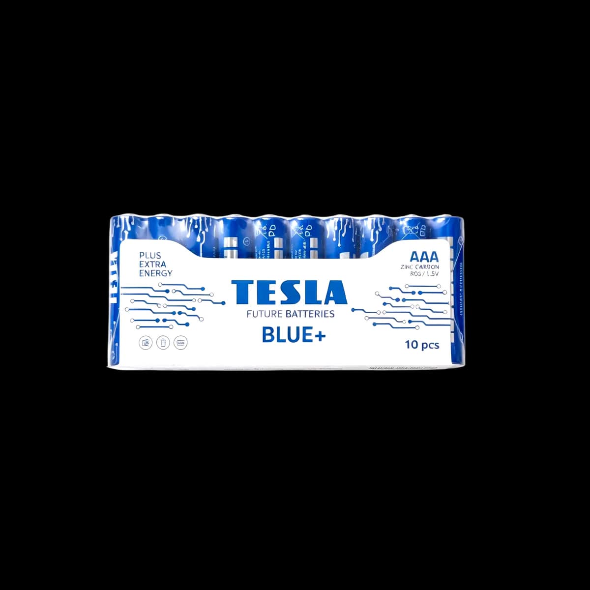 Батарейки солевые Tesla Blue+ AAA (R03 / 1,5V), 10 шт. пленка
