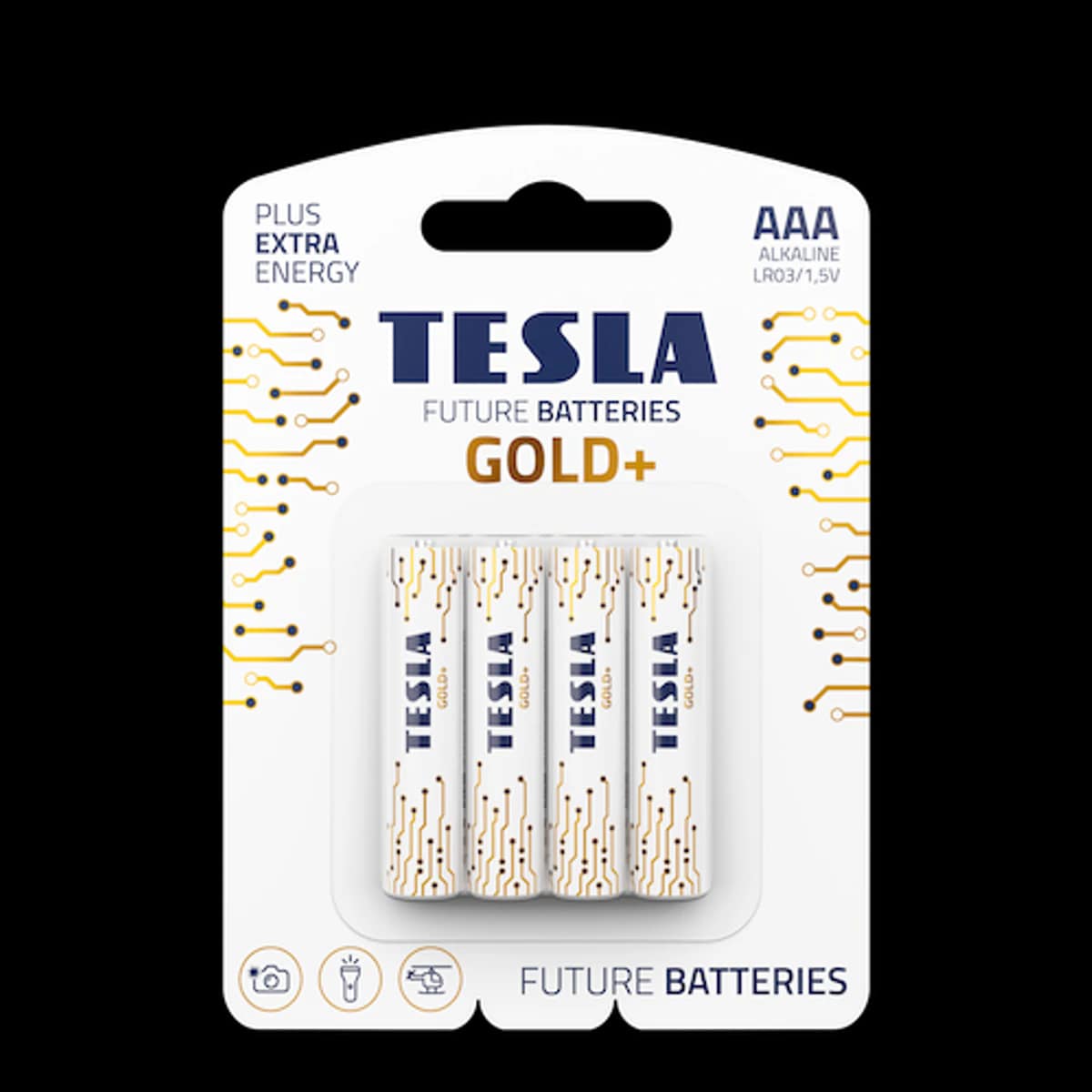 Батарейки алкалиновые Tesla Gold+ AAA 4 шт.