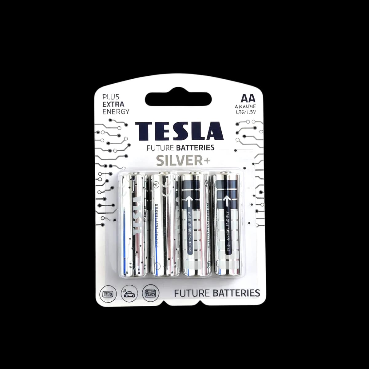 Батарейки алкалиновые Tesla Silver+ AA (LR6 / 1,5V), 4 шт.