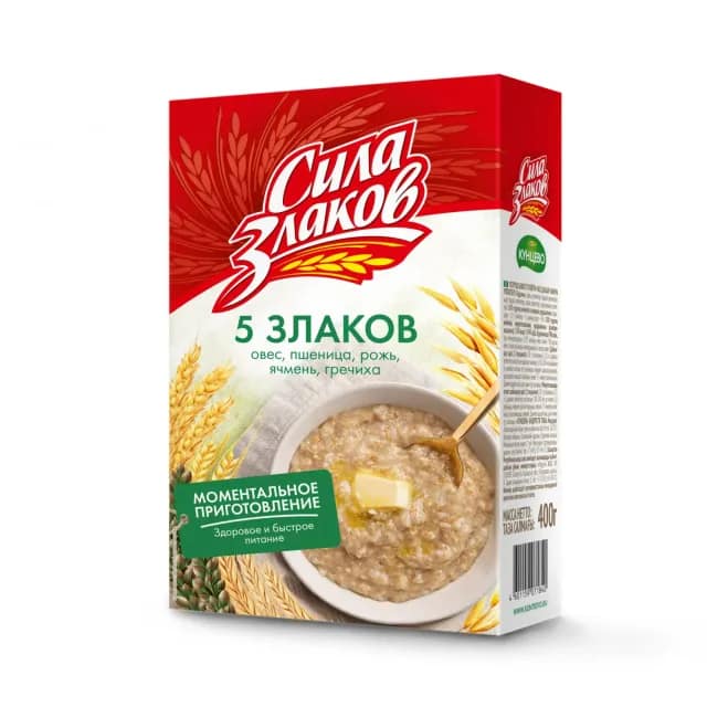 Fulgi din 5 cereale fără fierbere Sila Zlakov, 400 g (cutie)