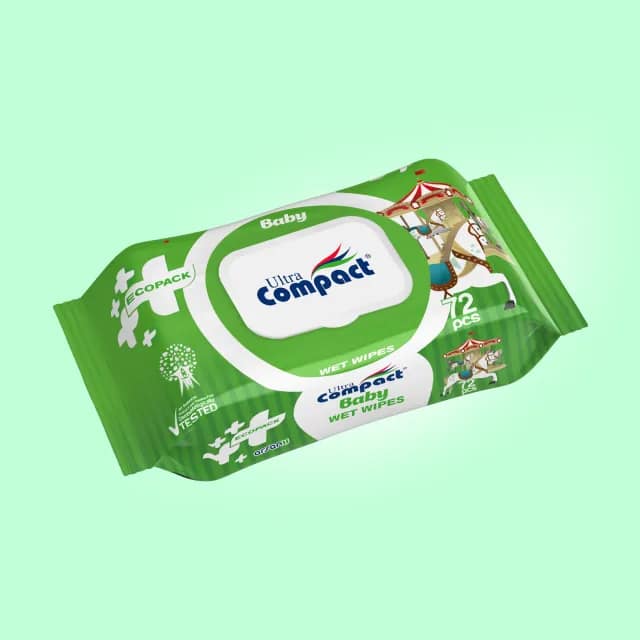 Влажные салфетки для детей Ecopack 72 шт. Ultra Compact