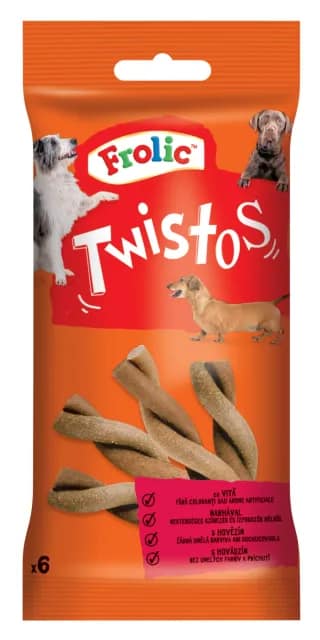 Frolic Twistos Dog Treats, Beef, 6 pieces, 105g