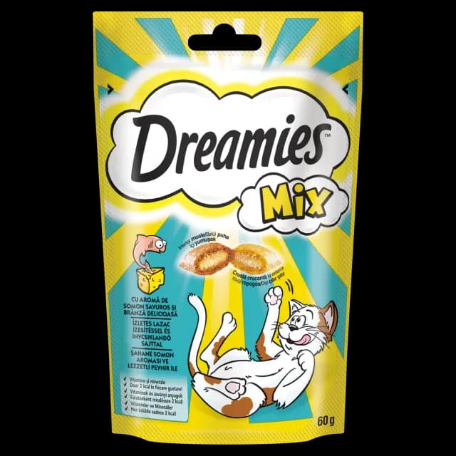 Dreamies recompense pentru pisici, mix cu somon si branza 60 g