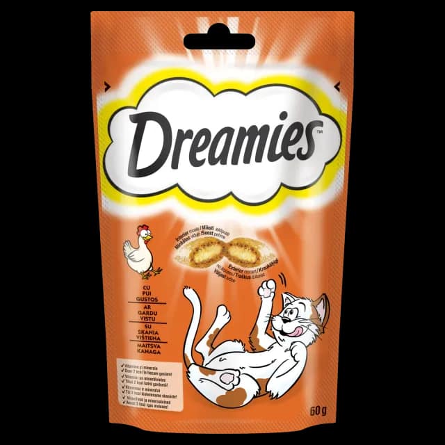 Dreamies, лакомство для кошек, курица, 60 г