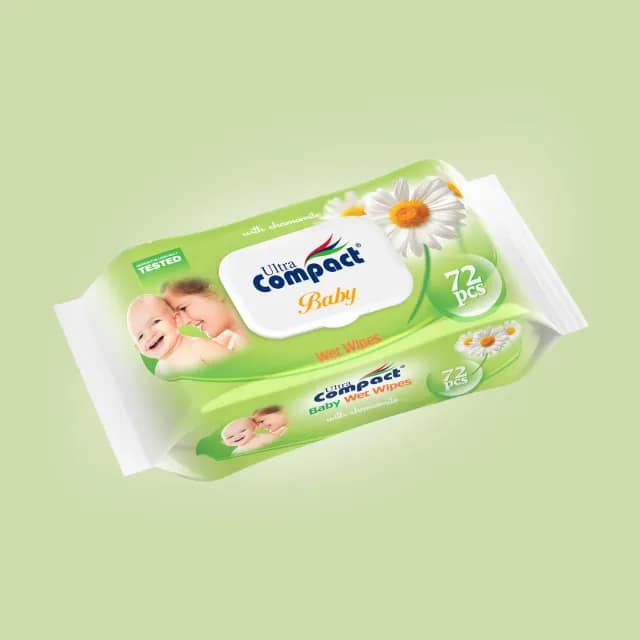 Влажные салфетки для детей Ромашка 72 шт. Ultra Compact