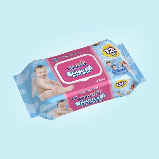 Влажные салфетки для детей Angels 120 шт. Ultra Compact