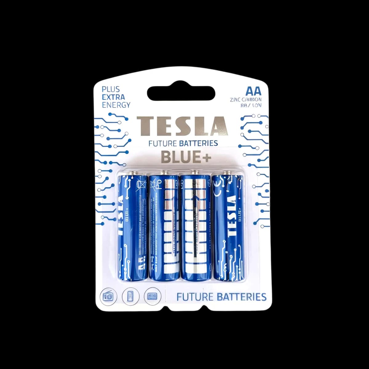 Tesla Blue+ Zinc-Chloride Batteries AA (R6 / 1.5V), 4 pcs.
