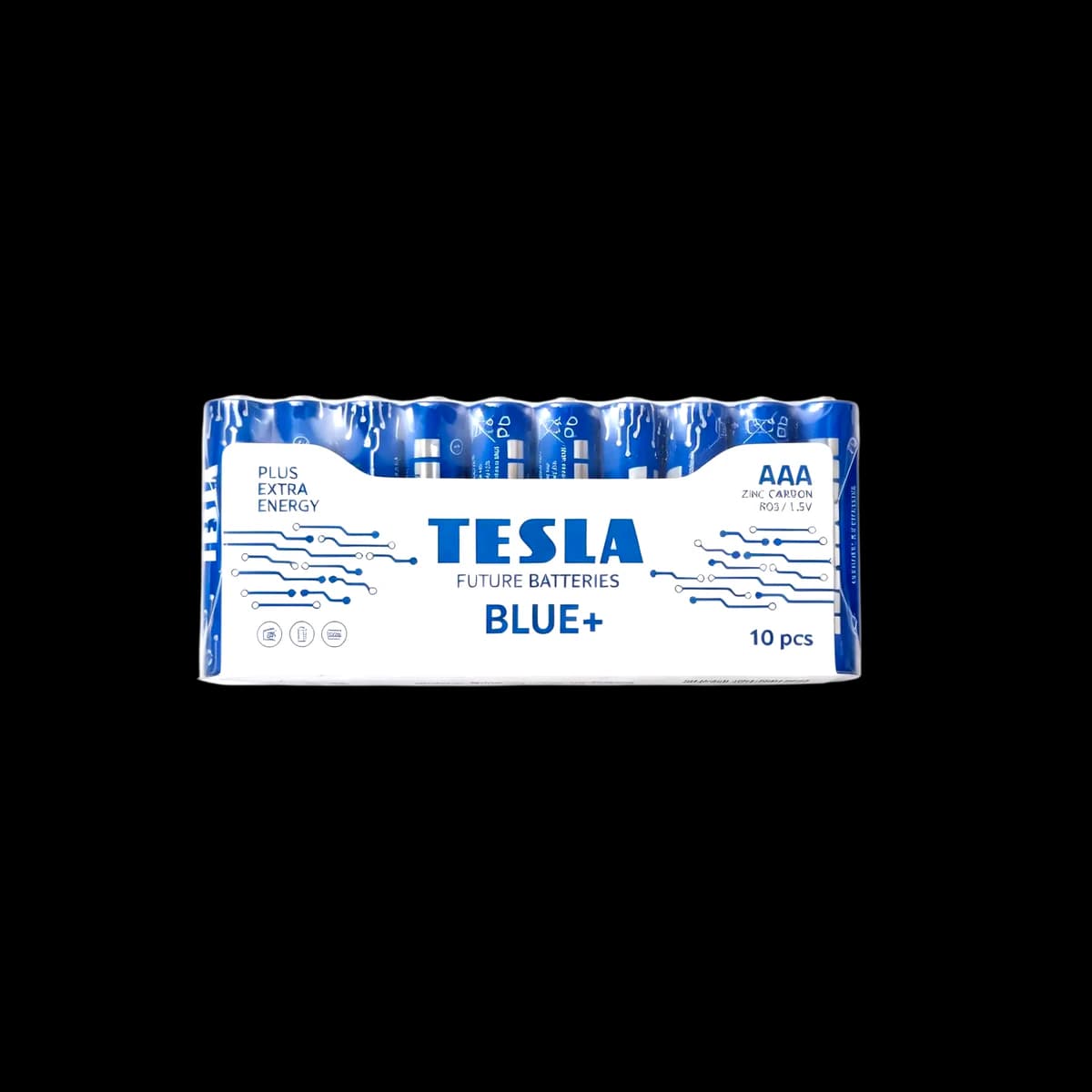 Baterii zinc-carbon Tesla Blue+ AAA (R03 / 1.5V), 10 buc. folie