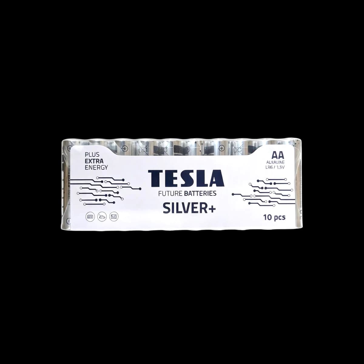 Tesla Silver+ Alkaline Batteries AA (LR6 / 1.5V), 10 pcs.