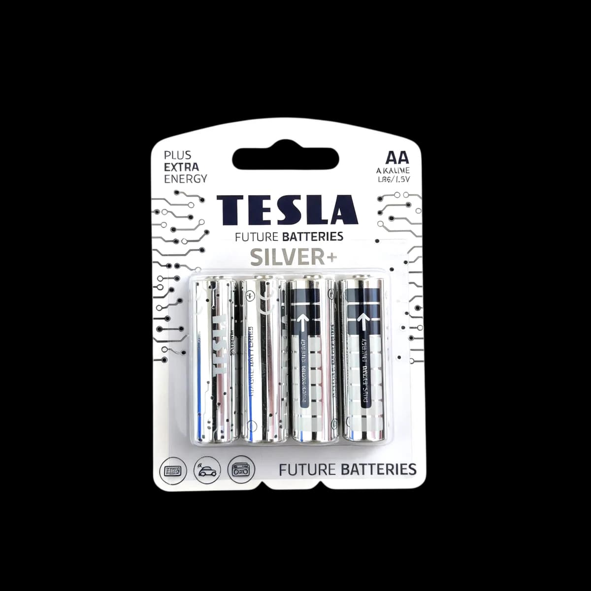 Tesla Silver+ Alkaline Batteries AA (LR6 / 1.5V), 4 pcs.