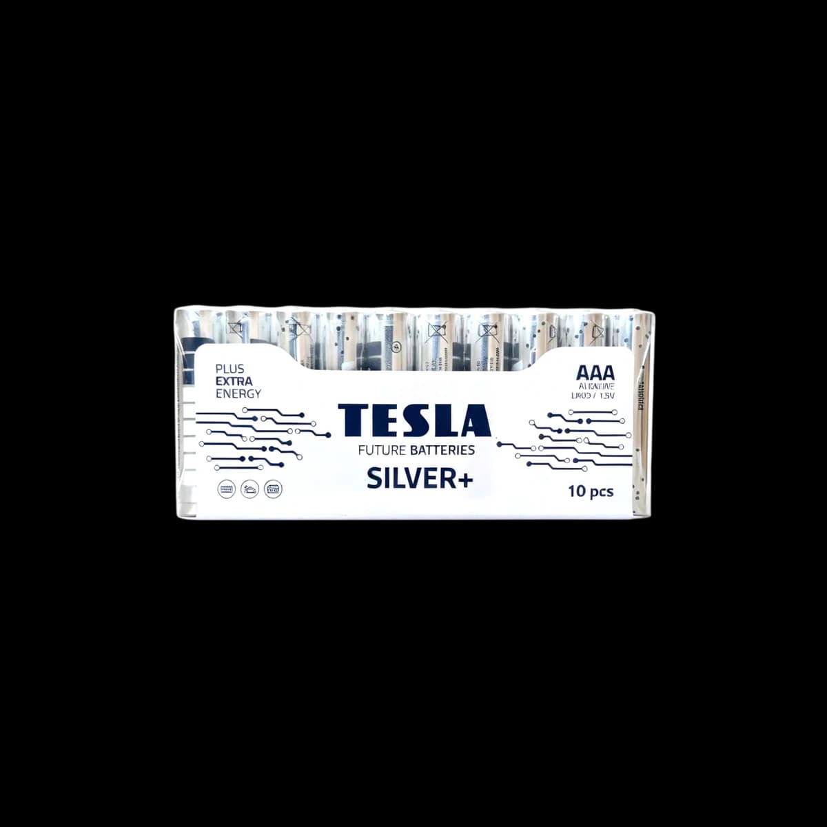 Tesla Silver+ Alkaline Batteries AAA (LR03 / 1.5V), 10 pcs.