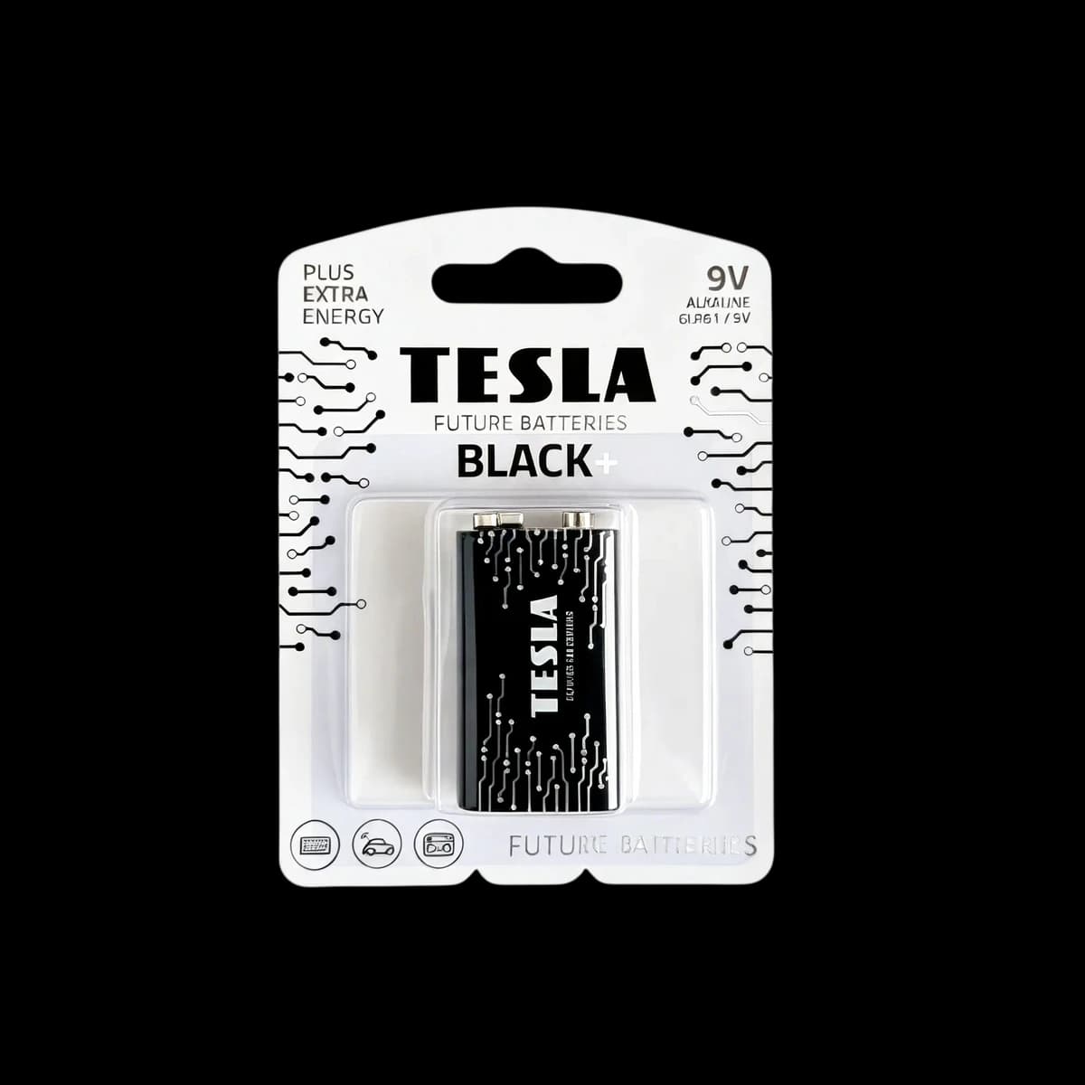 Tesla Black+ Alkaline Battery 9V (6LR61 / 9V), 1 pc.