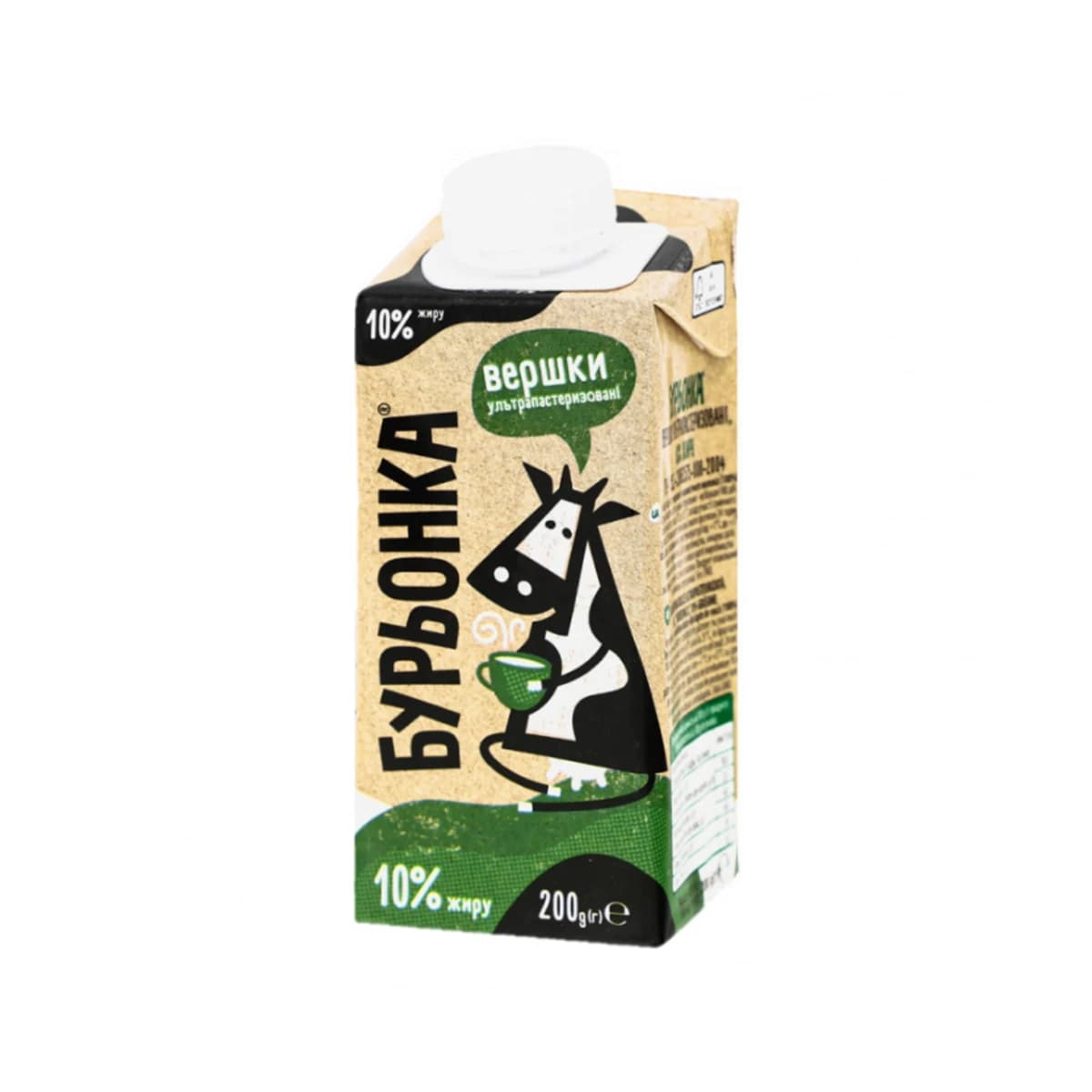Bureonca Ultra-Pasteurized (UHT) Sweet Cream 10% fat, 200 g