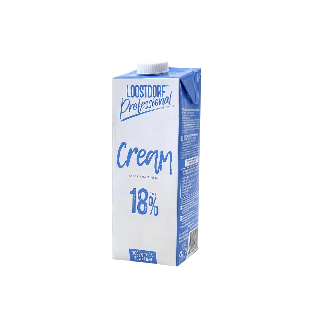 Smântână dulce ultrapasteurizată (UHT) pentru gătit Loostdorf Professional 18% grăsime, 1000 g / 988 ml