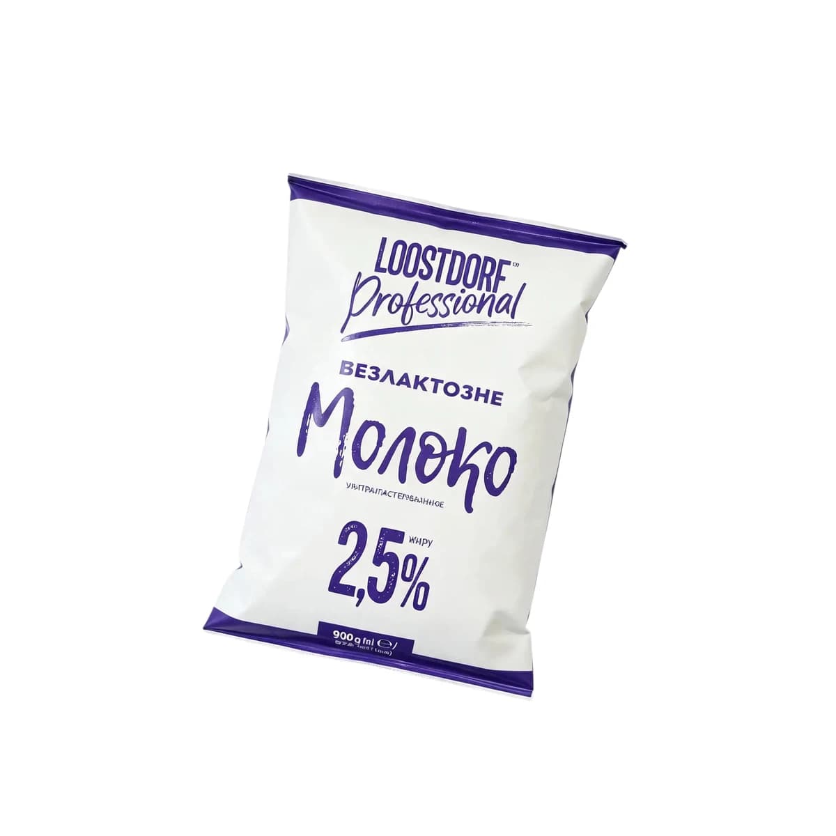 Молоко коровье ультрапастеризованное (UHT) безлактозное Loostdorf Professional 2,5% жирности, 900 г / 874 мл