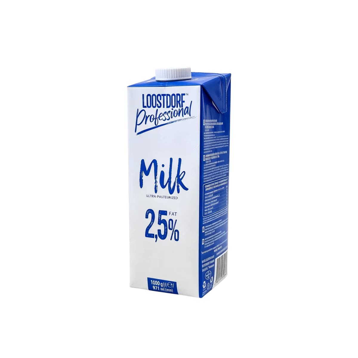 Loostdorf Professional Ultra-Pasteurized (UHT) Drinking Cow's Milk 2.5% fat, 1000 g / 971 ml