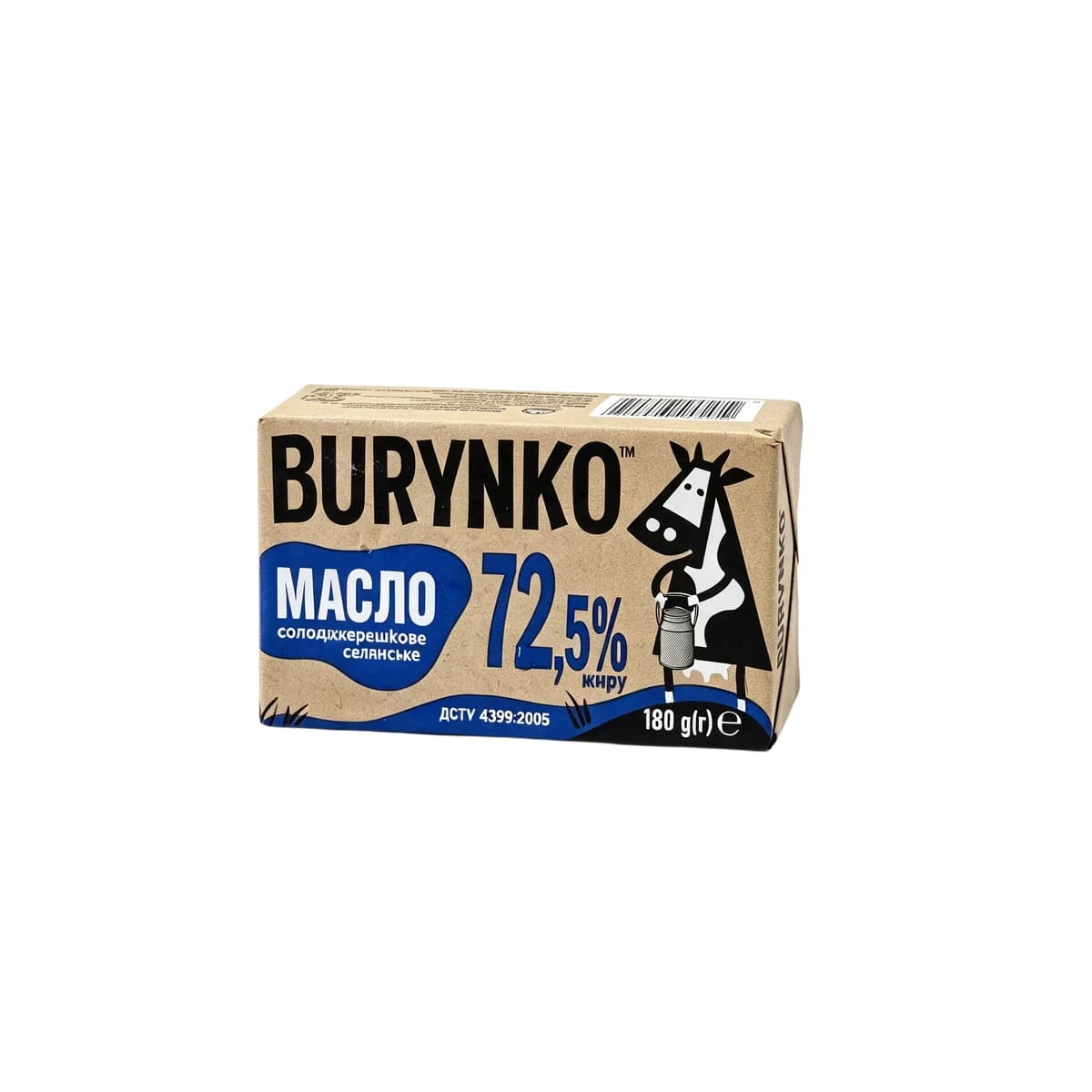 Масло сладкосливочное крестьянское Burynko 72,5% жирности, 180 г