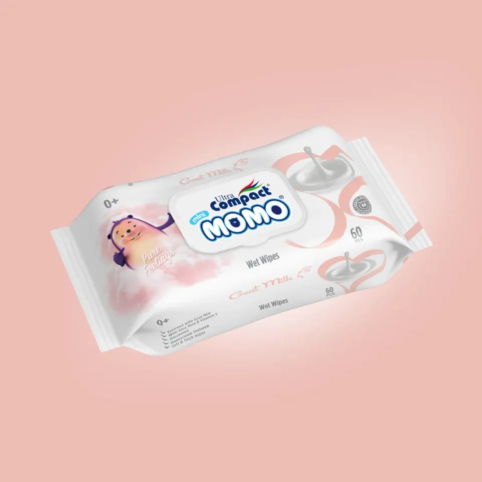Șervețele umede pentru copii Momo Mini 60 buc. Ultra Compact