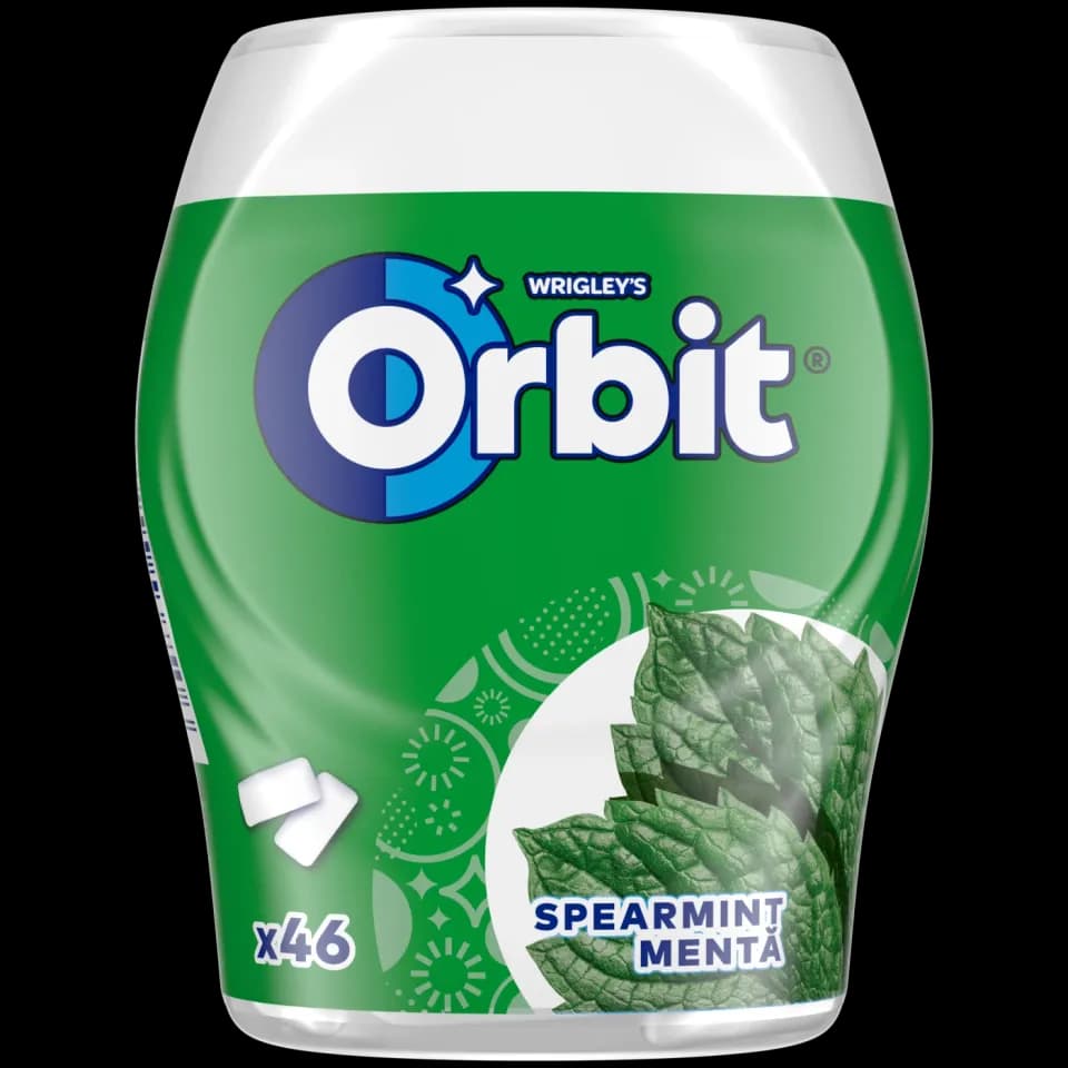 Orbit Spearmint guma de mestecat cu aroma de menta 46 buc 64 g