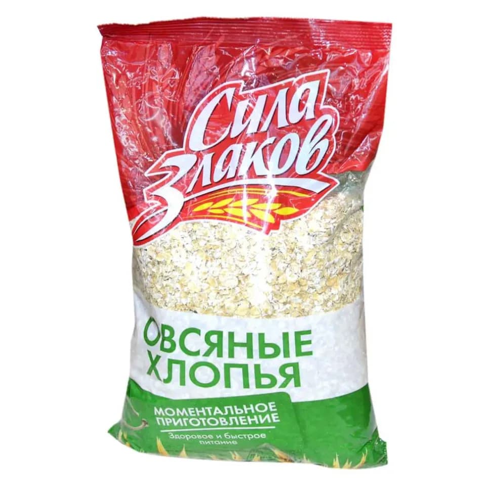 Овсяные хлопья без варки Сила Злаков, 400 г (пакет)