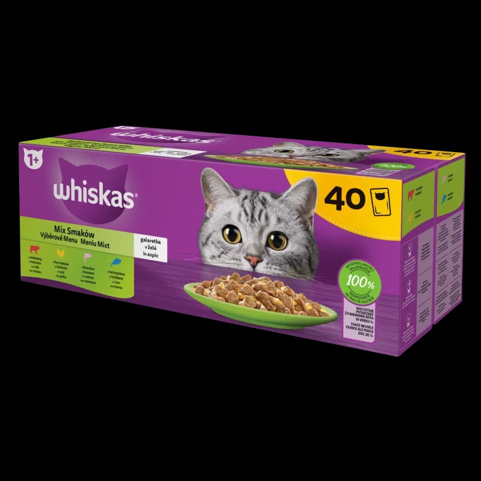 Whiskas hrana umeda pentru pisici adulte, selectii de carne in aspic 40 x 85 g