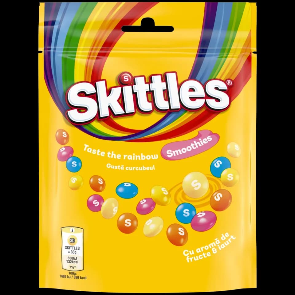 Skittles Smoothies жевательные конфеты со вкусом фруктов и йогурта, 152 г
