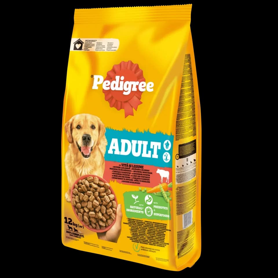 Pedigree, сухой корм для взрослых собак, говядина и овощи, 12 кг