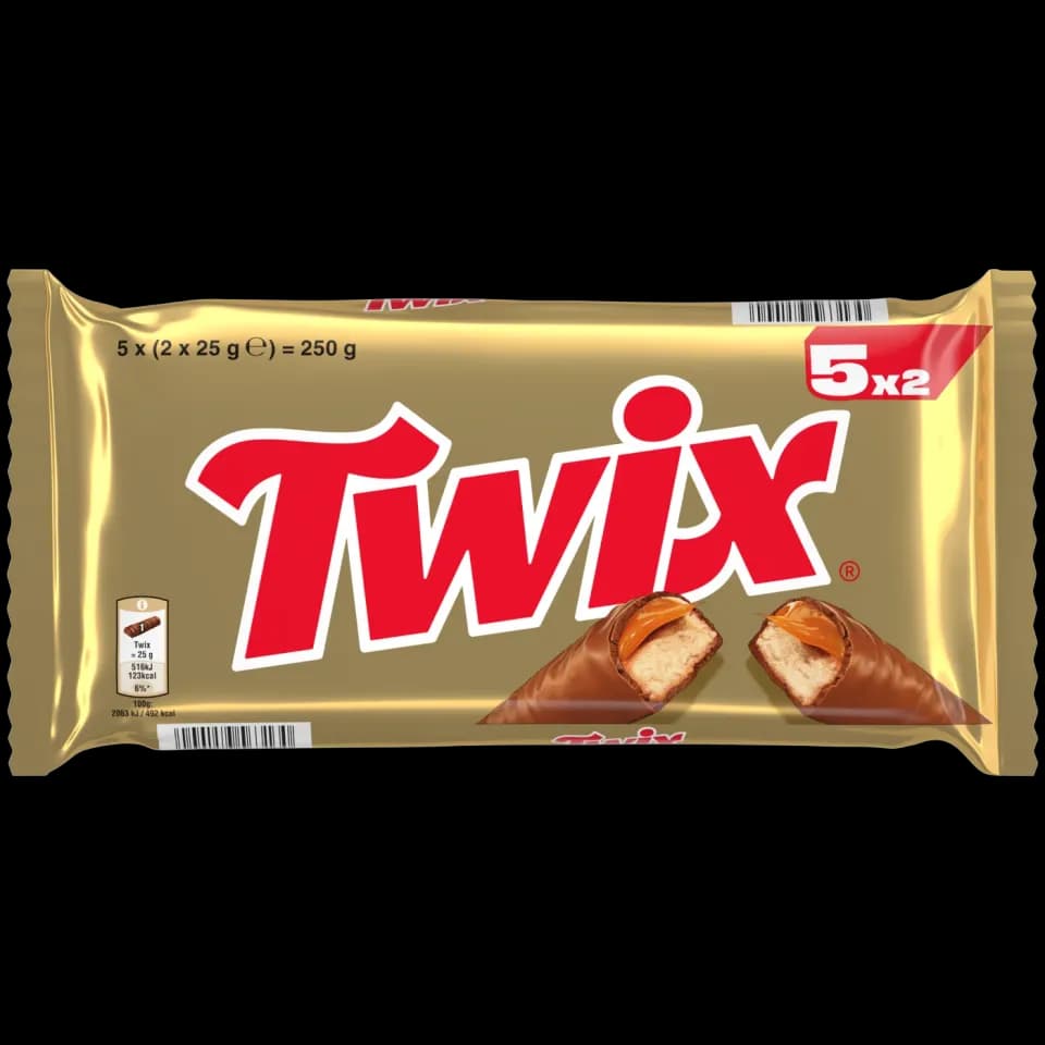TWIX Twin 5-pack - Milk Chocolate covered Biscuit with Caramel- 250g