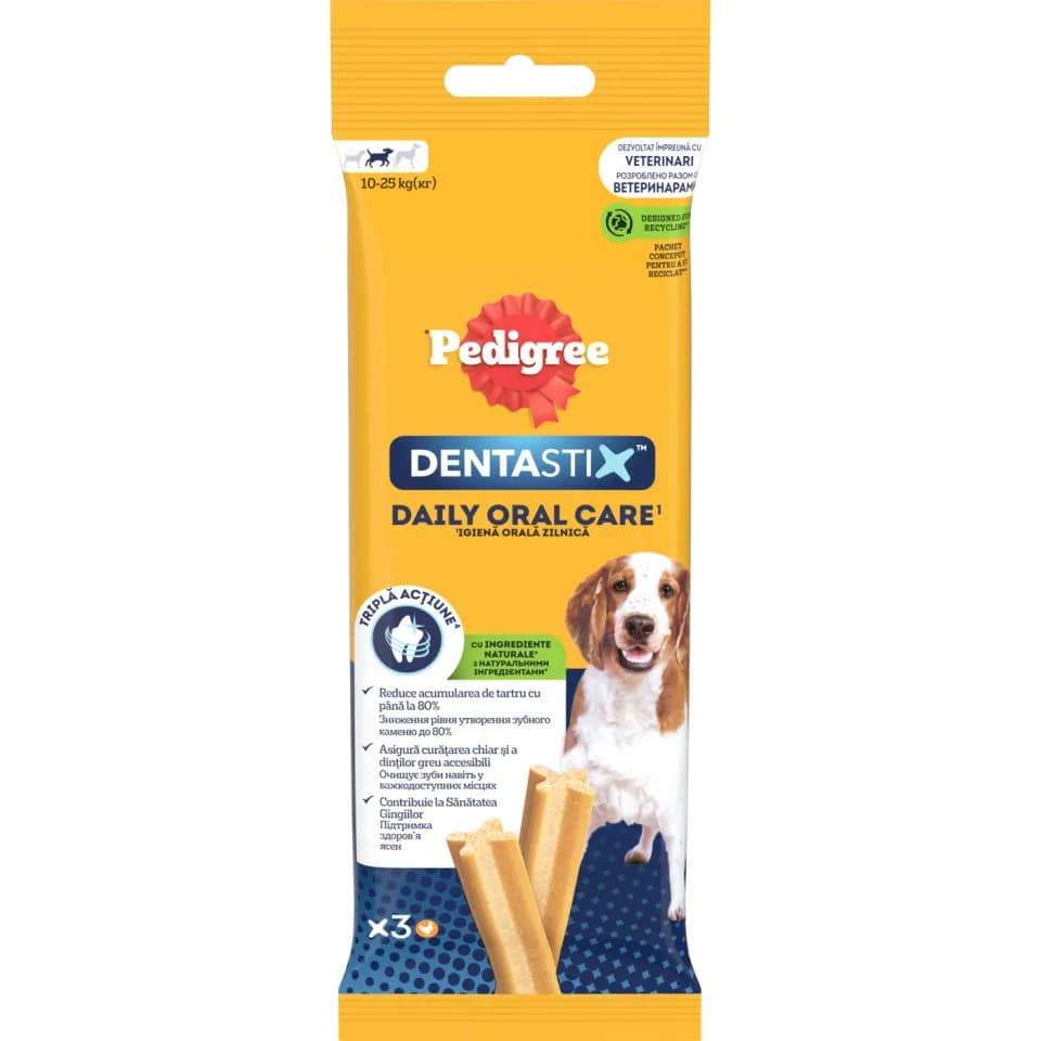 Pedigree DentaStix Dental Treats for Medium Dogs, 3 pieces, 77g