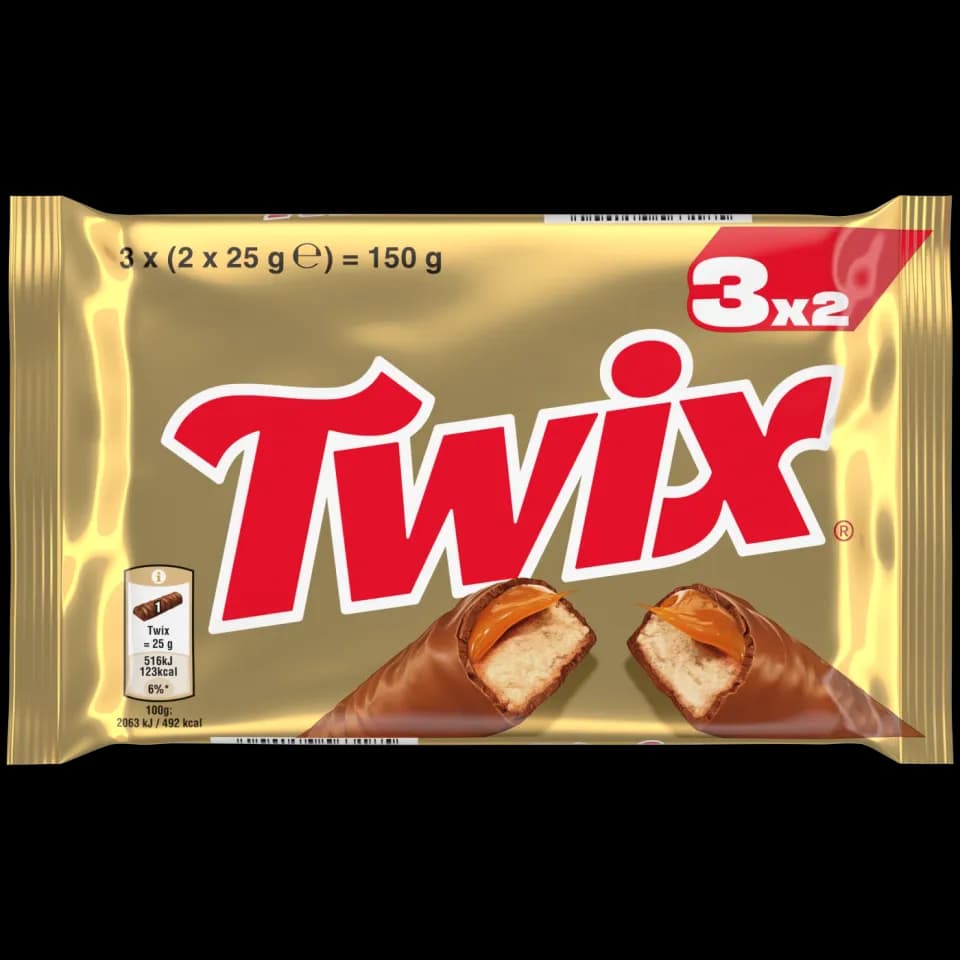 Twix печенье с карамелью в молочном шоколаде, 3 × 50 г (150 г)