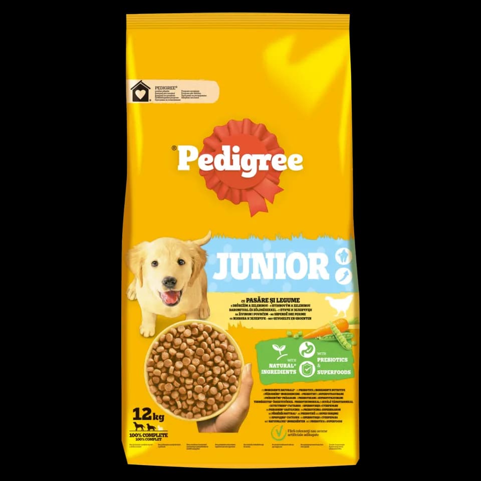 Pedigree Dry Food for puppies, Poultry & Vegetables, 12kg