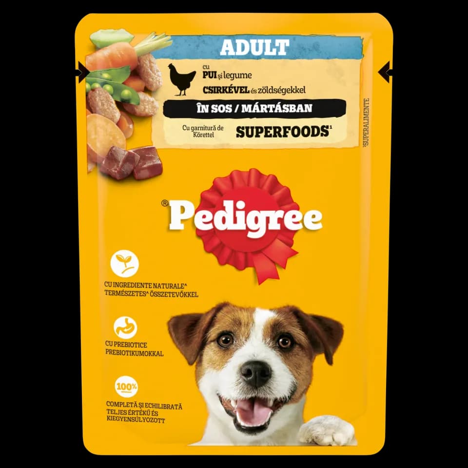 Pedigree, влажный корм для взрослых собак, курица и овощи в соусе, 100 г