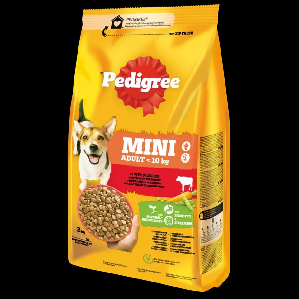 Pedigree Dry Food for adult dogs of small breeds, Beef & Vegetables, 2kg