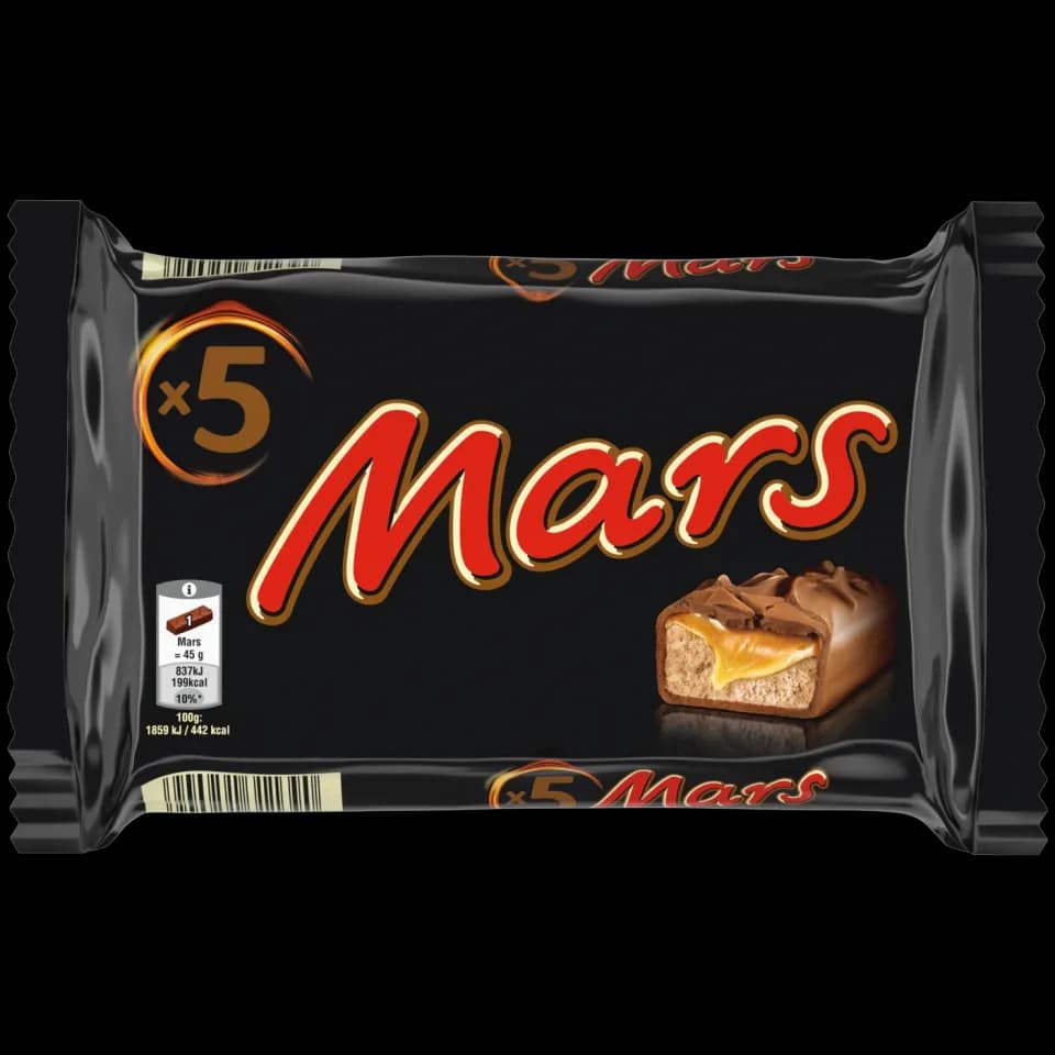 MARS 5-pack - Milk Chocolate Bar with Soft Nougat & Caramel filling -225g