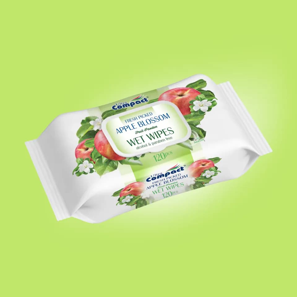 Wet Wipes Apple Blossom 120 pcs. Ultra Compact