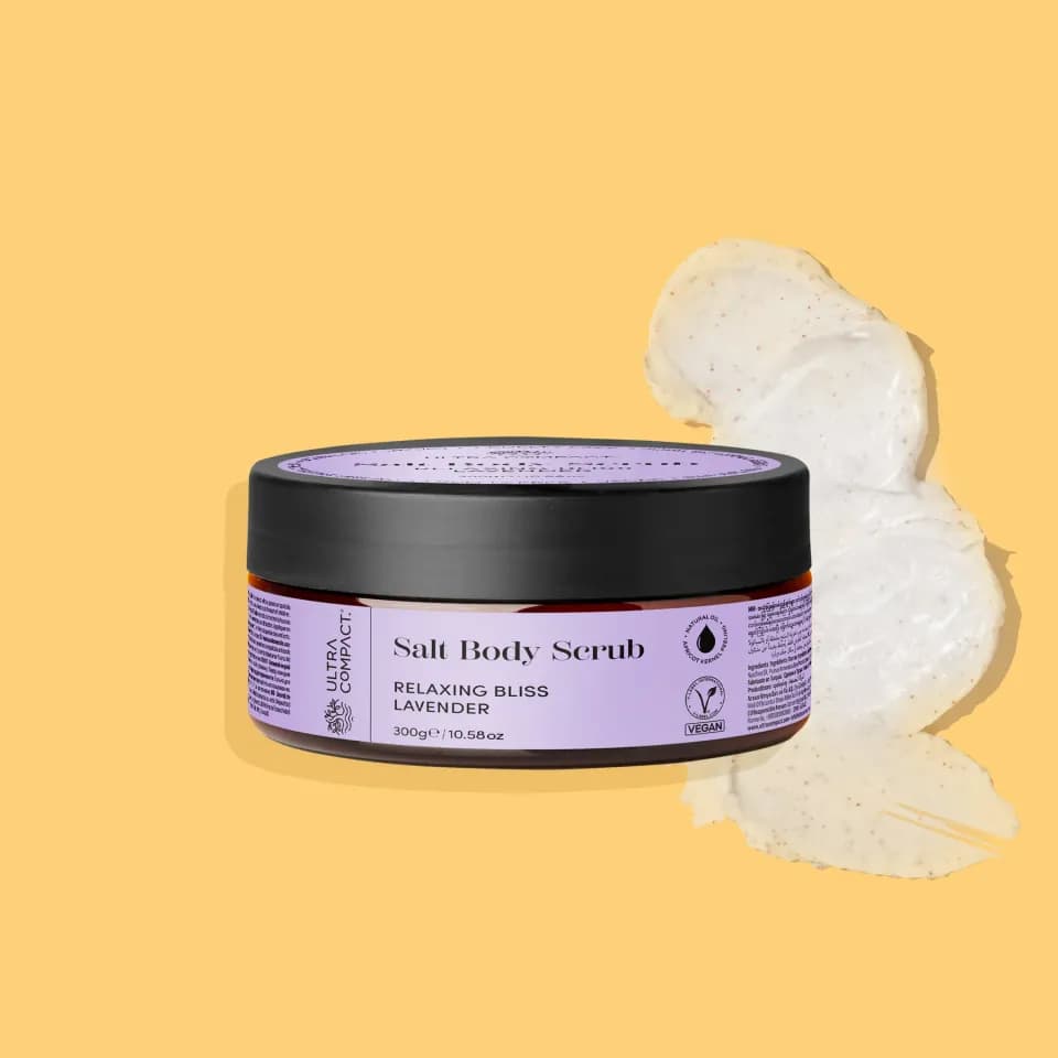 Ultra Compact Salt Body Scrub - Relaxing Bliss Lavender, 300 g