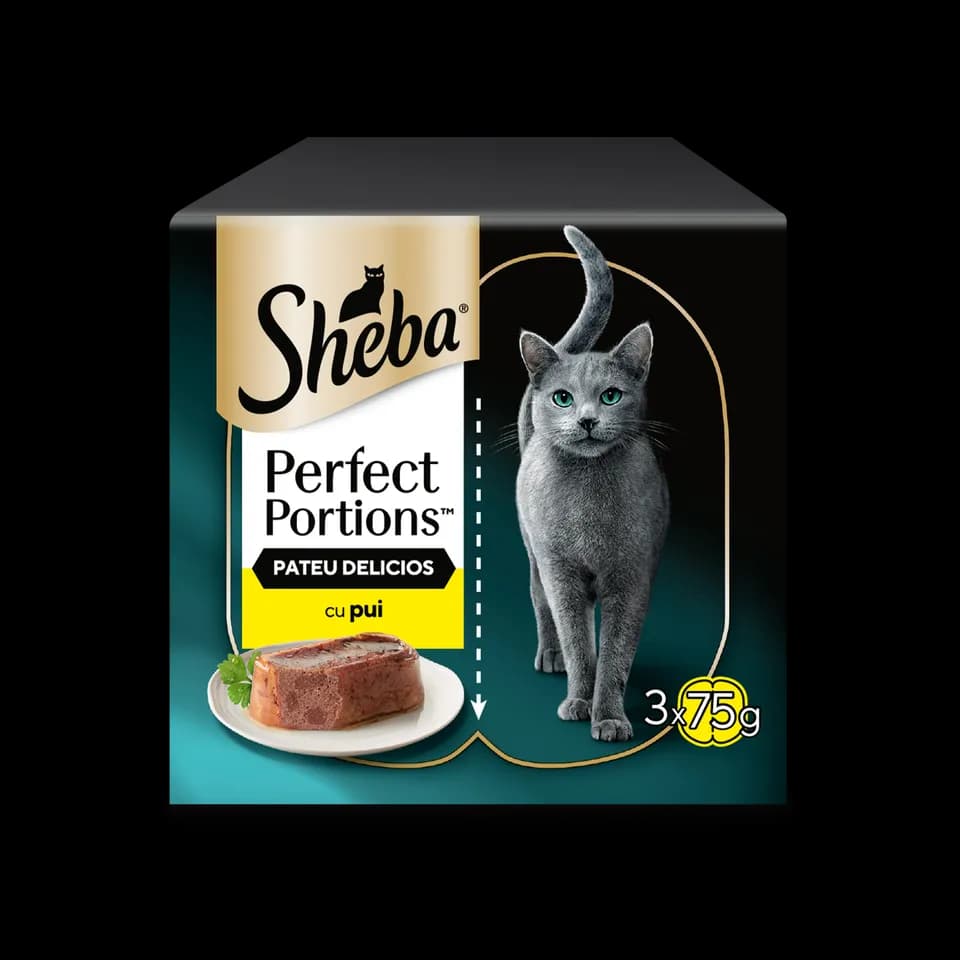Sheba Perfect Portions Wet Food, Loaf for adult cats, Chicken, 6 × 37.5g