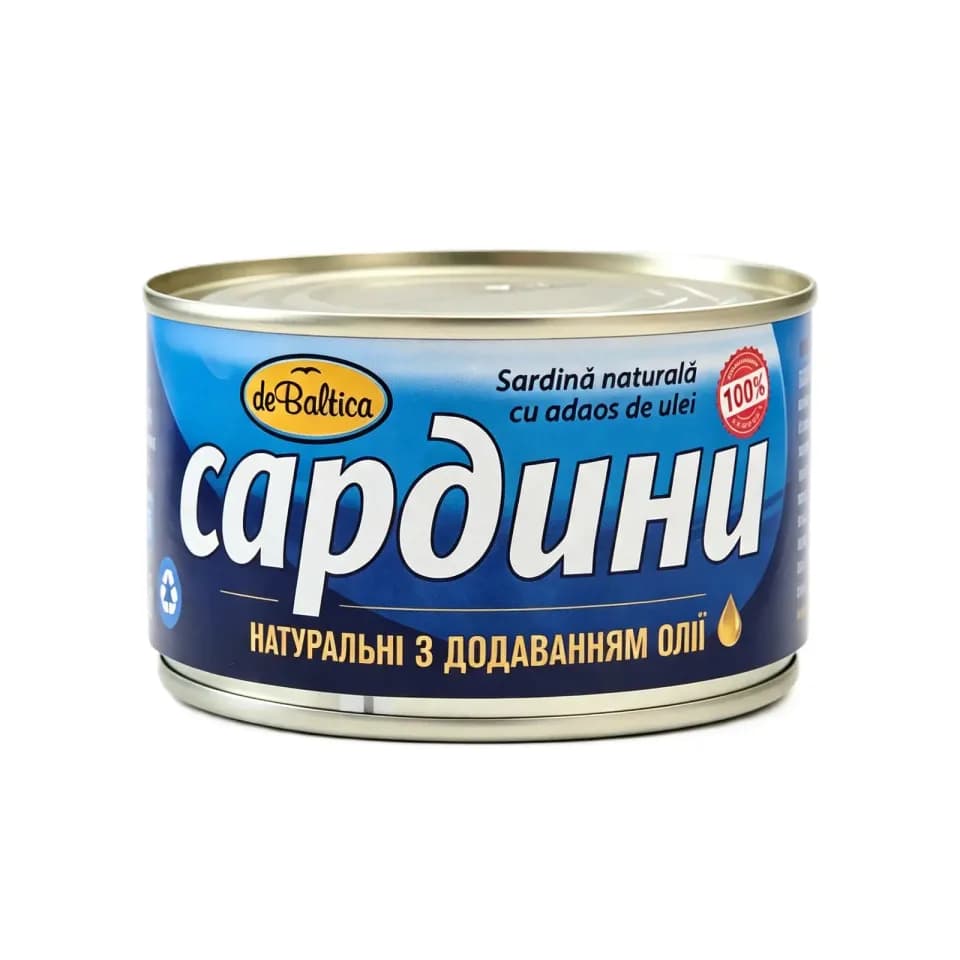 De Baltica Sardine naturale cu ulei 240g