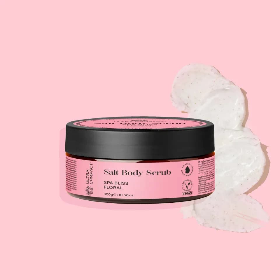 Ultra Compact Salt Body Scrub - SPA Bliss Floral, 300 g