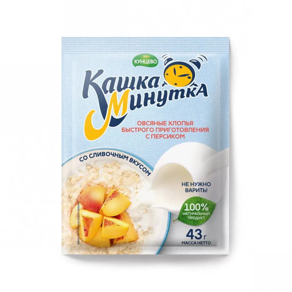 Kashka-Minutka peach and cream flavor 43g