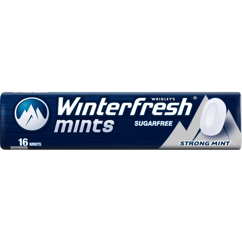 WINTERFRESH Strong-Mint Mints - Sugar-Free Menthol Candy with Mint flavour - 16 mints - 28g