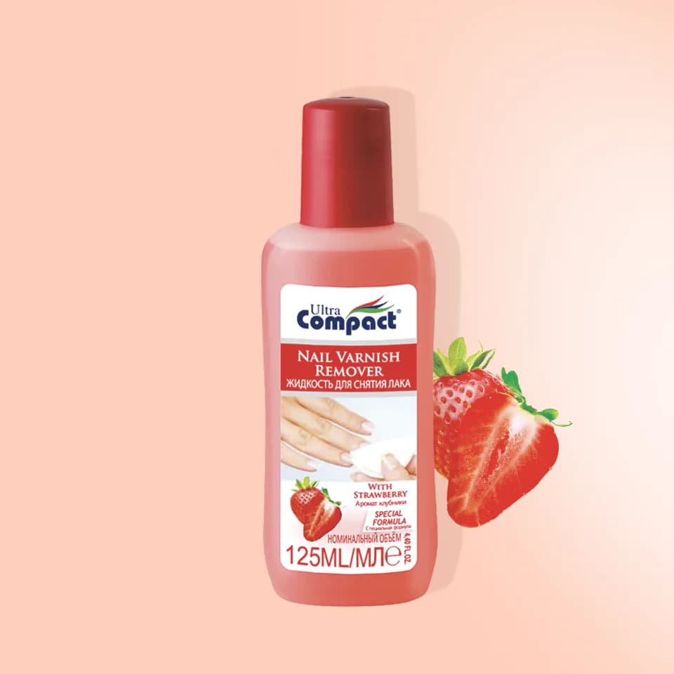 Dizolvant pentru lac de unghii Căpșuni 125 ml Ultra Compact