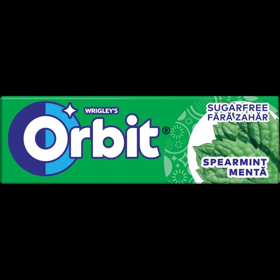 Orbit Spearmint guma de mestecat cu aroma de menta 10 buc 14 g
