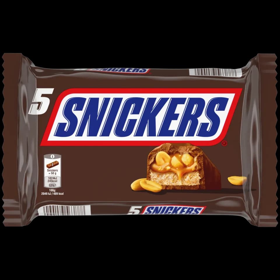 Snickers baton ciocolata cu lapte cu arahide proaspat prajite 5x50 g