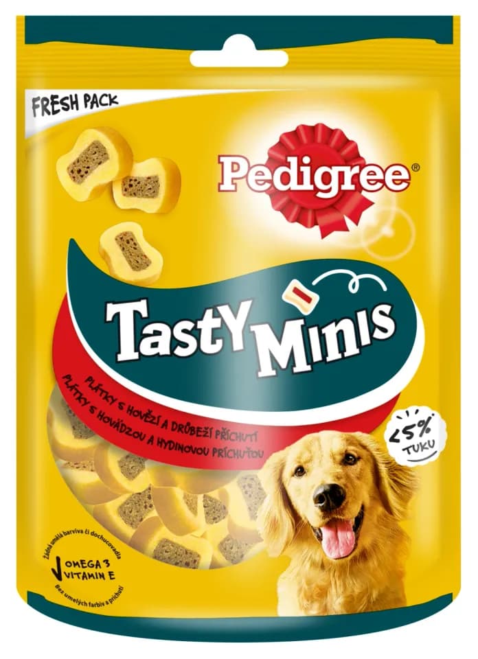 Pedigree Tasty Minis Chewy Slices Dog Treats, Beef & Poultry, 155g