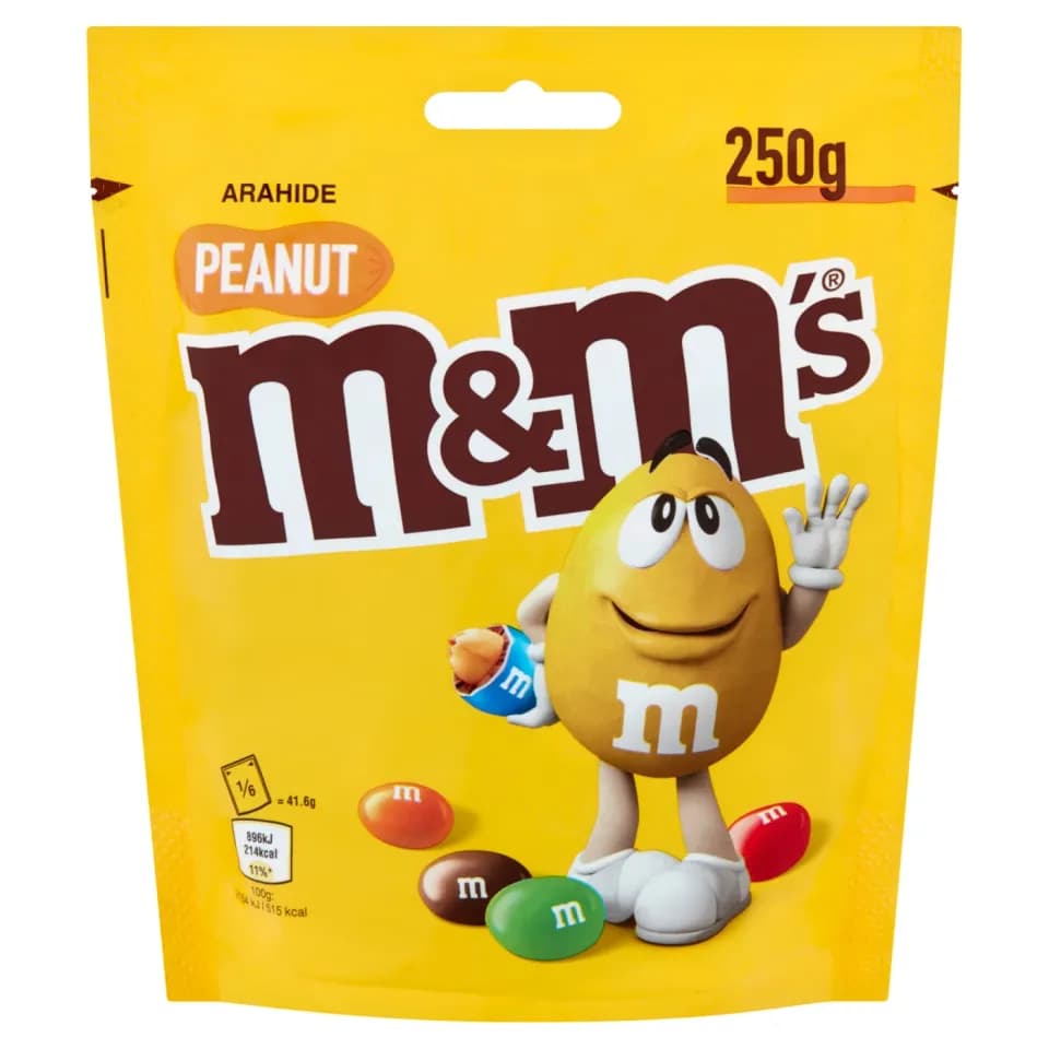 M&M's Peanut Pouch - Milk Chocolate and Peanut in Sugar Coating - 250g